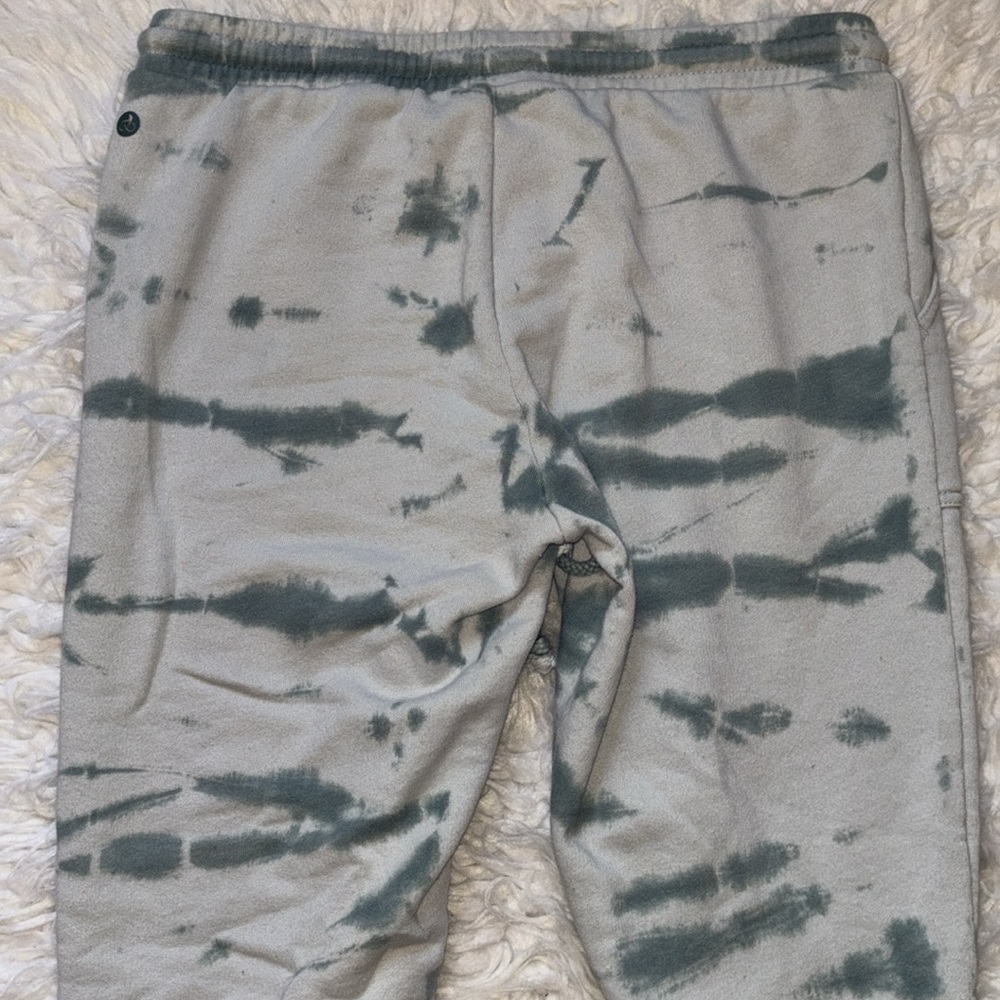 Zella Women's Terry Tie Dye Capri Joggers In Teal Titanic Sweatpants, - Picture 4 of 15
